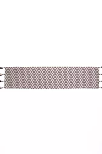 stave geometric cotton ivory table runner (6 seater)