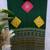 Dark Green Color Beautiful Ajarakh print with Real mirror work and Latkan Satin Crepe Saree