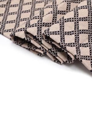 stave geometric cotton ivory table runner (6 seater) 5