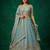 Women's Turquoise Tissue Zarkan Embroidered Lehenga Choli with Dupatta