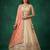 Women's Beige Tissue Zarkan Embroidered Lehenga Choli with Dupatta
