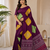 Maroon Color Beautiful Ajarakh print with Real mirror work and Latkan Satin Crepe Saree