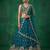 Women's Teal Chinnon Moti with Sequince Embroidered Lehenga Choli with Dupatta