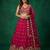 Women's Pink Chinnon Moti with Sequince Embroidered Lehenga Choli with Dupatta