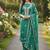 sea green embroidered roman silk pv chanderi unstitched dress material 