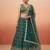 Women's Green Chinnon Silk Motif with Sequince Embroidered Lehenga Choli with Dupatta
