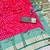 rani pink zari woven banarasi silk blend traditional saree with blouse piece
