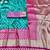 blue zari woven banarasi silk blend traditional saree with blouse piece