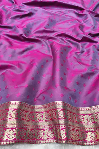 blue zari woven banarasi silk blend traditional saree with blouse piece