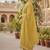 yellow embroidered glaze cotton unstitched dress material 