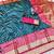 dark blue zari woven banarasi silk blend traditional saree with blouse piece