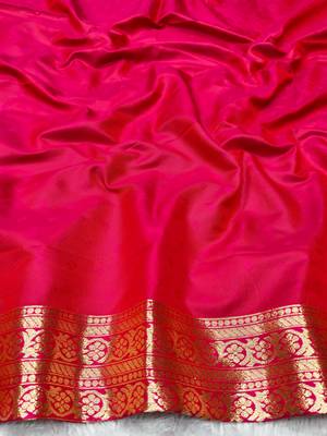 gold zari woven banarasi silk blend traditional saree with blouse piece 4