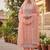 peach embroidered glaze cotton unstitched dress material 
