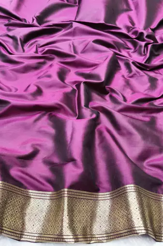wine zari woven banarasi silk blend traditional saree with blouse piece