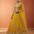 Women's Mustard Chinnon Silk Motif with Sequince Embroidered Lehenga Choli with Dupatta