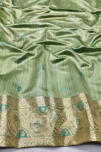 dark green zari woven banarasi satin silk blend traditional saree with blouse piece