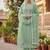 sea green embroidered glaze cotton unstitched dress material 