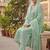 sea green embroidered glaze cotton unstitched dress material 