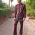 Maroon embroidered silk blend indo western set