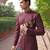 Maroon embroidered silk blend indo western set