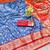 light blue zari woven banarasi silk blend traditional saree with blouse piece