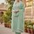 sea green embroidered glaze cotton unstitched dress material 