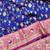 blue zari woven banarasi silk blend traditional saree with blouse piece