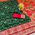 green zari woven banarasi silk blend traditional saree with blouse piece