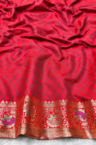 light blue zari woven banarasi silk blend traditional saree with blouse piece