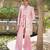 Pink embroidered silk blend indo western jacket set