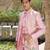 Pink embroidered silk blend indo western jacket set