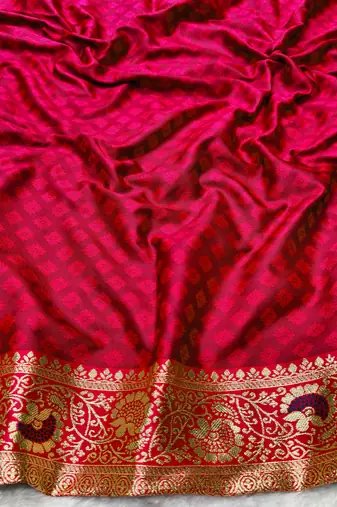 green zari woven banarasi silk blend traditional saree with blouse piece