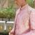 Pink embroidered silk blend indo western jacket set