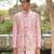 Pink embroidered silk blend indo western jacket set