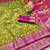 mehendi zari woven banarasi silk blend traditional saree with blouse piece
