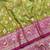 mehendi zari woven banarasi silk blend traditional saree with blouse piece