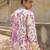 Off white pink embroidered silk blend kurta set