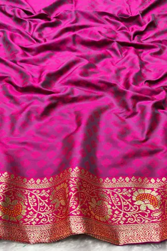 mehendi zari woven banarasi silk blend traditional saree with blouse piece