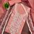 peach embroidered glaze cotton unstitched dress material 