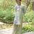 Sage green embroidered chanderi silk kurta set