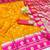 yellow zari woven banarasi silk blend traditional saree with blouse piece