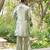 Sage green embroidered chanderi silk kurta set