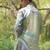 Sage green embroidered chanderi silk kurta set