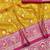 yellow zari woven banarasi silk blend traditional saree with blouse piece