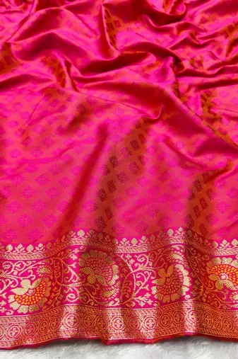 yellow zari woven banarasi silk blend traditional saree with blouse piece