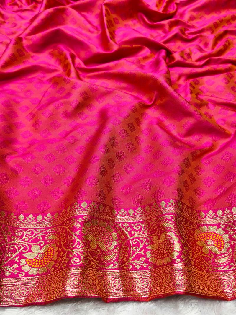 yellow zari woven banarasi silk blend traditional saree with blouse piece