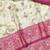 cream zari woven banarasi silk blend traditional saree with blouse piece