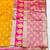 yellow zari woven banarasi silk blend traditional saree with blouse piece