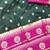 green zari woven banarasi silk blend traditional saree with blouse piece