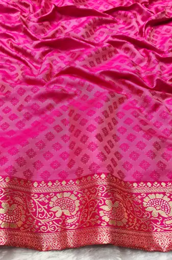 cream zari woven banarasi silk blend traditional saree with blouse piece